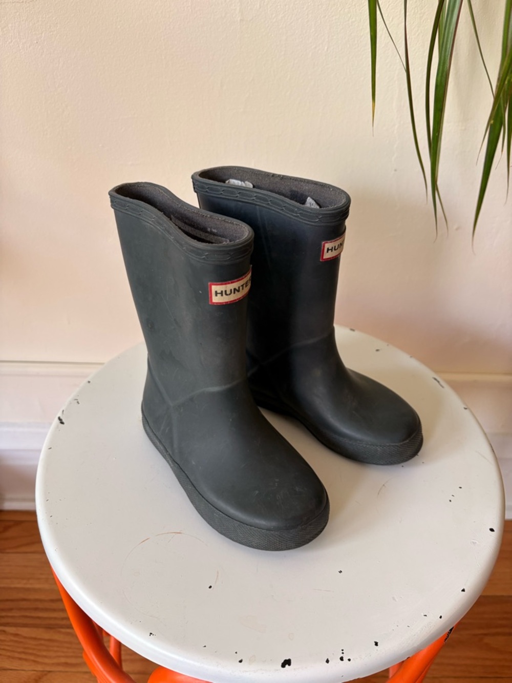 Hunter Black Youth Kids Rubber Rain Boots